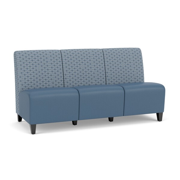 Lesro Siena Armless 3 Seat Tandem Seating No Center Arms, Black, RS RainSong Back, MD Titan Seat SN3102 - main